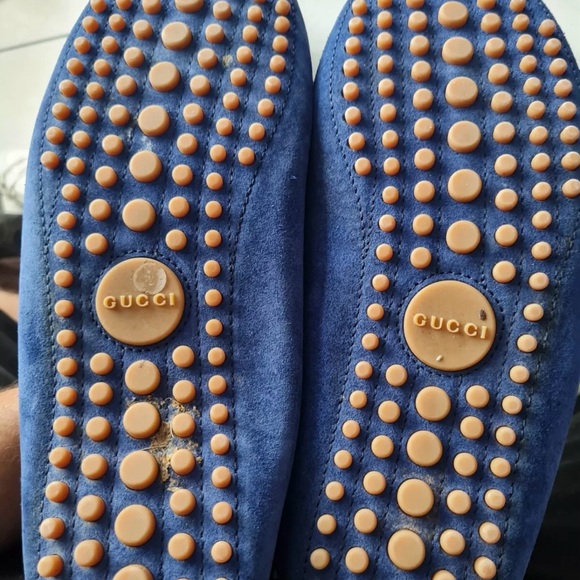 Gucci Men's Blue Suede Driver Loafers Size 12 US - Picture 11 of 11